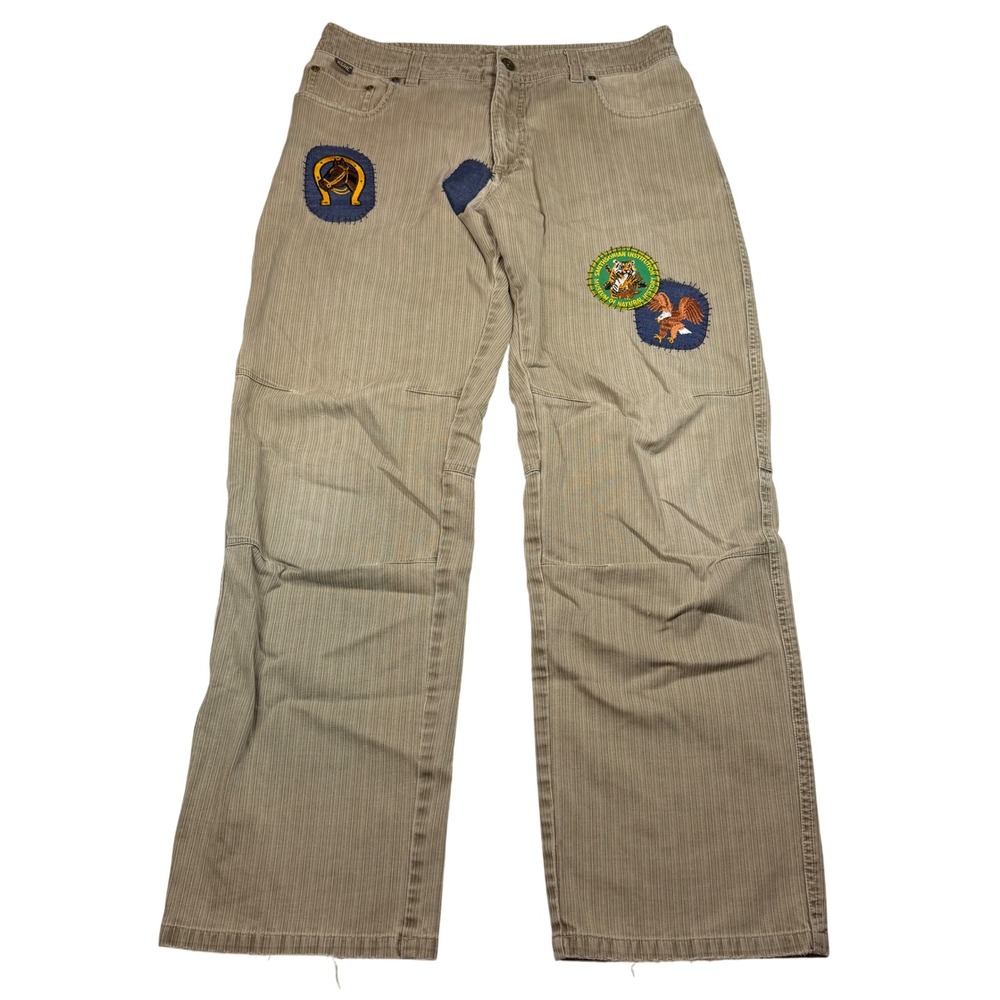 Kuhl Mens 34x32 Custom Patched Pants Tan Smithsonian Tiger Eagle Hiking 108846
